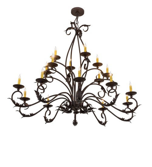  VICTORIAN SCROLL FEATURES CRAFTED OF STEEL CRYSTAL ACCENTS STAMPED/CAST METAL LEAF ROSETTE FLOWER ACCENT