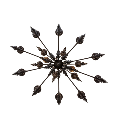  VICTORIAN SCROLL FEATURES CRAFTED OF STEEL CRYSTAL ACCENTS STAMPED/CAST METAL LEAF ROSETTE FLOWER ACCENT