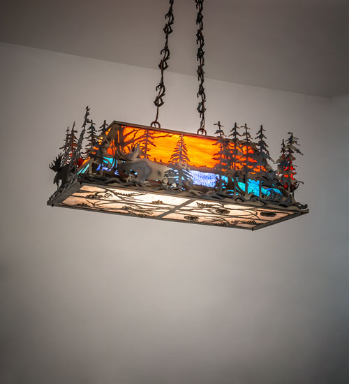  RUSTIC LODGE RUSTIC OR MOUNTIAN GREAT ROOM ART GLASS ANIMALS