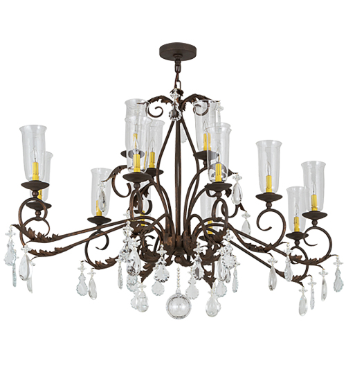  VICTORIAN SCROLL FEATURES CRAFTED OF STEEL CRYSTAL ACCENTS STAMPED/CAST METAL LEAF ROSETTE FLOWER ACCENT