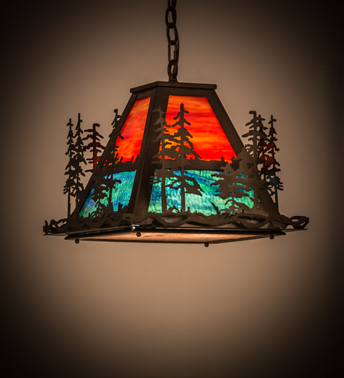  RUSTIC LODGE RUSTIC OR MOUNTIAN GREAT ROOM ART GLASS MICA