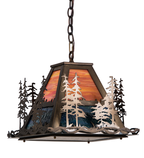  RUSTIC LODGE RUSTIC OR MOUNTIAN GREAT ROOM ART GLASS MICA