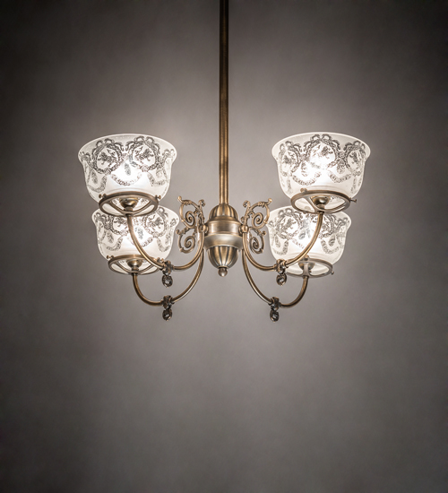  VICTORIAN SCROLL FEATURES CRAFTED OF STEEL IN CHANDELIERS STAMPED/CAST METAL LEAF ROSETTE FLOWER ACCENT