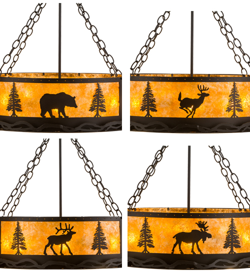  LODGE RUSTIC OR MOUNTIAN GREAT ROOM ANIMALS MICA DOWN LIGHTS SPOT LIGHT POINTING DOWN FOR FUNCTION