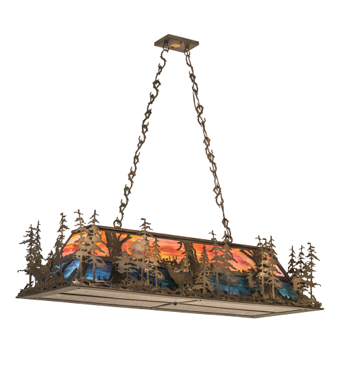  RUSTIC MISSION LODGE RUSTIC OR MOUNTIAN GREAT ROOM ART GLASS ANIMALS