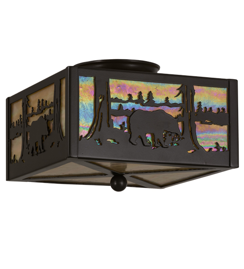  RUSTIC MISSION LODGE RUSTIC OR MOUNTIAN GREAT ROOM ART GLASS ANIMALS