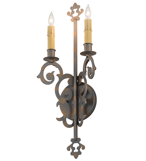  GOTHIC SCROLL FEATURES CRAFTED OF STEEL FRENCH WIRING EXPOSED WIRING HELD BY LOOPS OR TABS FAUX CANDLE SLEVES CANDLE BULB ON TOP