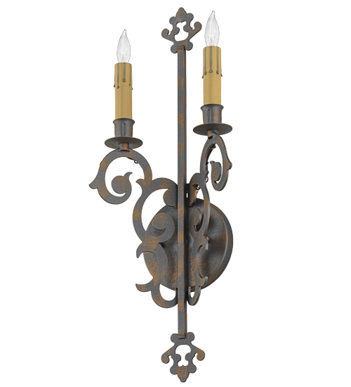  GOTHIC SCROLL FEATURES CRAFTED OF STEEL FRENCH WIRING EXPOSED WIRING HELD BY LOOPS OR TABS FAUX CANDLE SLEVES CANDLE BULB ON TOP