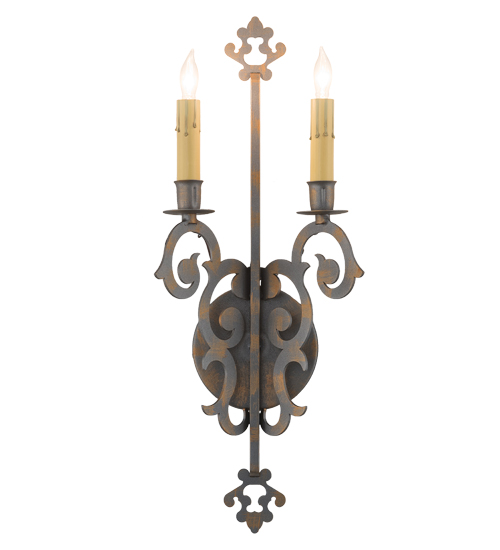  GOTHIC SCROLL FEATURES CRAFTED OF STEEL FRENCH WIRING EXPOSED WIRING HELD BY LOOPS OR TABS FAUX CANDLE SLEVES CANDLE BULB ON TOP