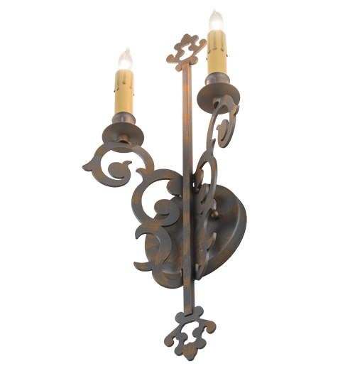  GOTHIC SCROLL FEATURES CRAFTED OF STEEL FRENCH WIRING EXPOSED WIRING HELD BY LOOPS OR TABS FAUX CANDLE SLEVES CANDLE BULB ON TOP