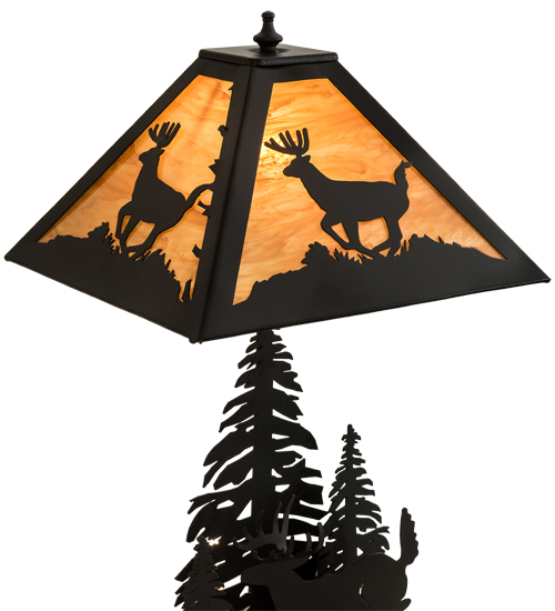  RUSTIC MISSION LODGE RUSTIC OR MOUNTIAN GREAT ROOM ART GLASS ANIMALS IDALIGHT