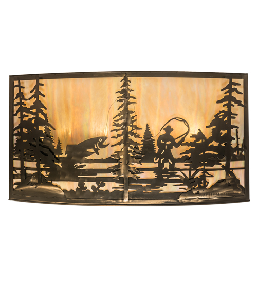  RUSTIC LODGE RUSTIC OR MOUNTIAN GREAT ROOM ART GLASS RECREATION