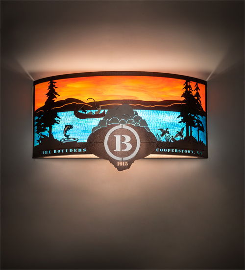  RUSTIC LODGE RUSTIC OR MOUNTIAN GREAT ROOM ART GLASS MICA