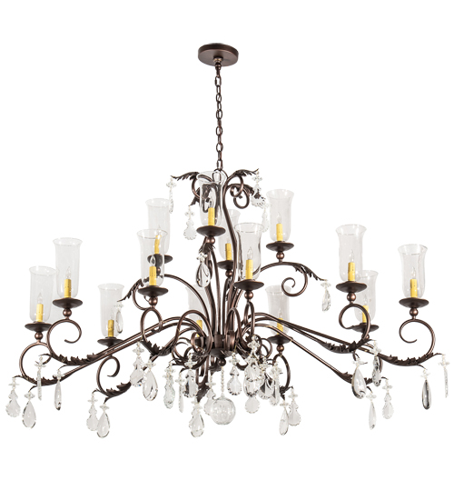  VICTORIAN SCROLL FEATURES CRAFTED OF STEEL CRYSTAL ACCENTS STAMPED/CAST METAL LEAF ROSETTE FLOWER ACCENT