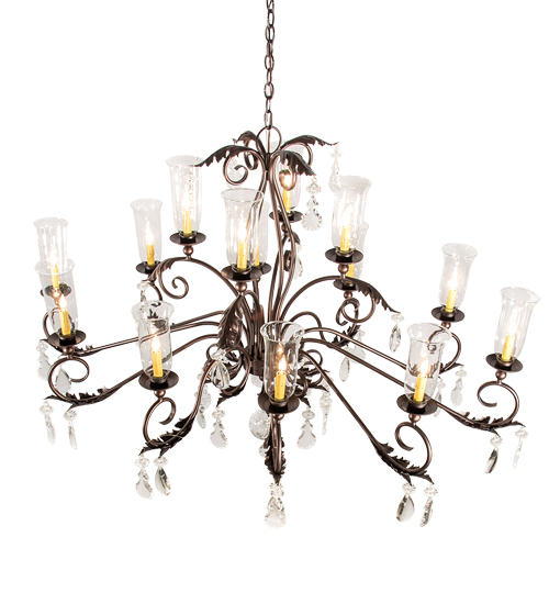  VICTORIAN SCROLL FEATURES CRAFTED OF STEEL CRYSTAL ACCENTS STAMPED/CAST METAL LEAF ROSETTE FLOWER ACCENT