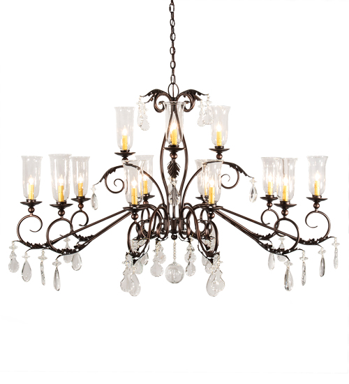  VICTORIAN SCROLL FEATURES CRAFTED OF STEEL CRYSTAL ACCENTS STAMPED/CAST METAL LEAF ROSETTE FLOWER ACCENT