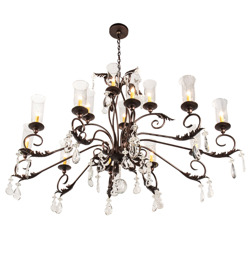  VICTORIAN SCROLL FEATURES CRAFTED OF STEEL CRYSTAL ACCENTS STAMPED/CAST METAL LEAF ROSETTE FLOWER ACCENT