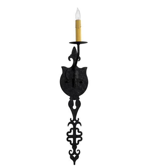  VICTORIAN GOTHIC SCROLL FEATURES CRAFTED OF STEEL FAUX CANDLE SLEVES CANDLE BULB ON TOP