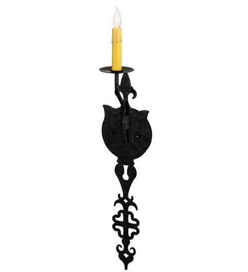  VICTORIAN GOTHIC SCROLL FEATURES CRAFTED OF STEEL FAUX CANDLE SLEVES CANDLE BULB ON TOP