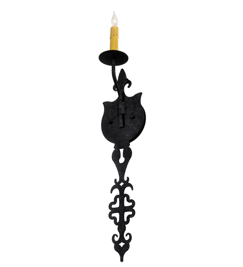  VICTORIAN GOTHIC SCROLL FEATURES CRAFTED OF STEEL FAUX CANDLE SLEVES CANDLE BULB ON TOP