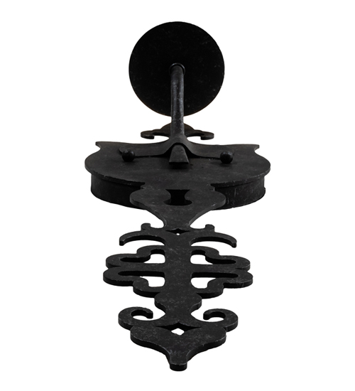  VICTORIAN GOTHIC SCROLL FEATURES CRAFTED OF STEEL FAUX CANDLE SLEVES CANDLE BULB ON TOP