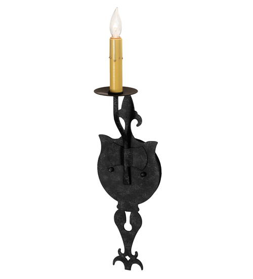  VICTORIAN GOTHIC SCROLL FEATURES CRAFTED OF STEEL FAUX CANDLE SLEVES CANDLE BULB ON TOP