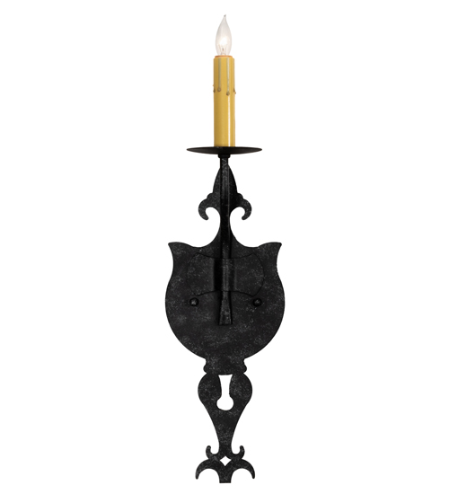  VICTORIAN GOTHIC SCROLL FEATURES CRAFTED OF STEEL FAUX CANDLE SLEVES CANDLE BULB ON TOP