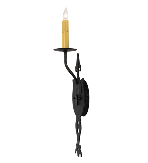  VICTORIAN GOTHIC SCROLL FEATURES CRAFTED OF STEEL FAUX CANDLE SLEVES CANDLE BULB ON TOP