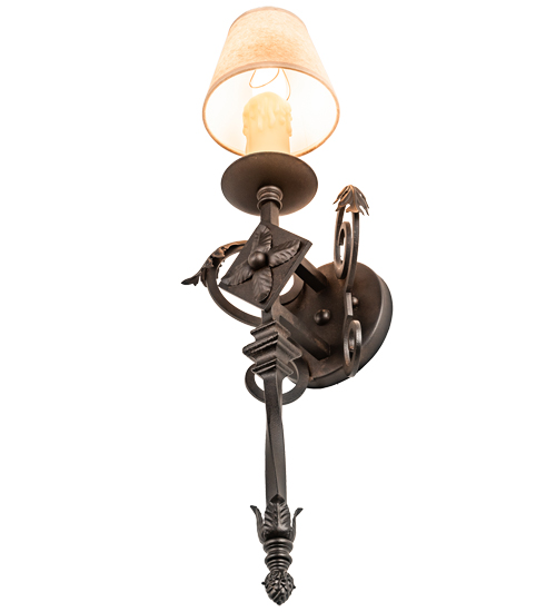  VICTORIAN SCROLL FEATURES CRAFTED OF STEEL FAUX CANDLE SLEVES CANDLE BULB ON TOP