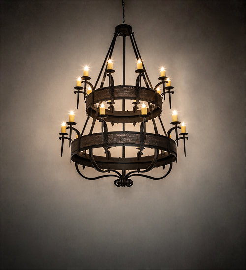  GOTHIC SCROLL FEATURES CRAFTED OF STEEL FORGED AND CAST IRON FAUX CANDLE SLEVES CANDLE BULB ON TOP