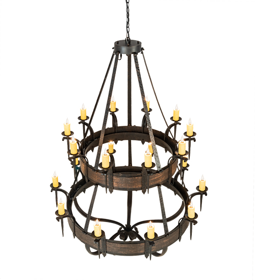  GOTHIC SCROLL FEATURES CRAFTED OF STEEL FORGED AND CAST IRON FAUX CANDLE SLEVES CANDLE BULB ON TOP