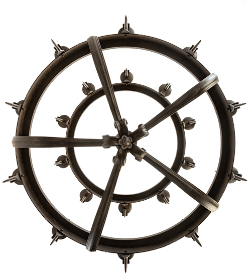  GOTHIC SCROLL FEATURES CRAFTED OF STEEL FORGED AND CAST IRON FAUX CANDLE SLEVES CANDLE BULB ON TOP