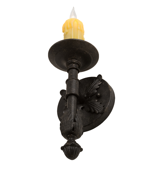  VICTORIAN FAUX CANDLE SLEVES CANDLE BULB ON TOP STAMPED/CAST METAL LEAF ROSETTE FLOWER ACCENT