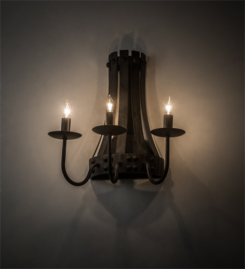  RUSTIC SCROLL FEATURES CRAFTED OF STEEL FORGED AND CAST IRON FAUX CANDLE SLEVES CANDLE BULB ON TOP