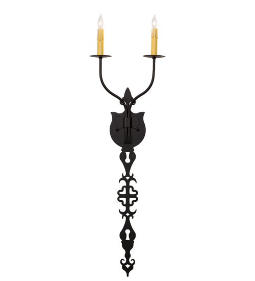  VICTORIAN GOTHIC SCROLL FEATURES CRAFTED OF STEEL FAUX CANDLE SLEVES CANDLE BULB ON TOP