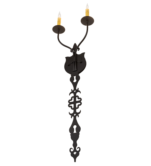  VICTORIAN GOTHIC SCROLL FEATURES CRAFTED OF STEEL FAUX CANDLE SLEVES CANDLE BULB ON TOP