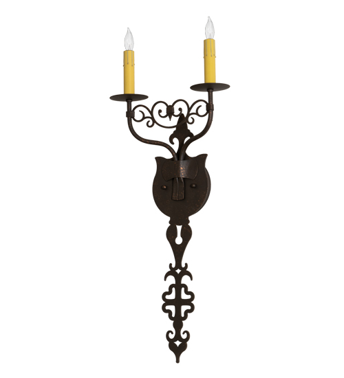  VICTORIAN GOTHIC SCROLL FEATURES CRAFTED OF STEEL FAUX CANDLE SLEVES CANDLE BULB ON TOP