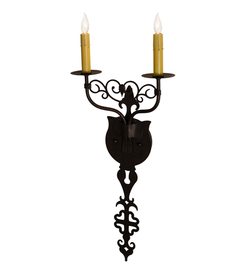  VICTORIAN GOTHIC SCROLL FEATURES CRAFTED OF STEEL FAUX CANDLE SLEVES CANDLE BULB ON TOP