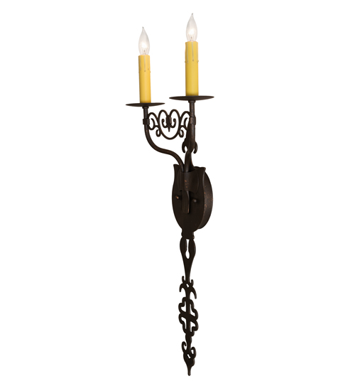  VICTORIAN GOTHIC SCROLL FEATURES CRAFTED OF STEEL FAUX CANDLE SLEVES CANDLE BULB ON TOP