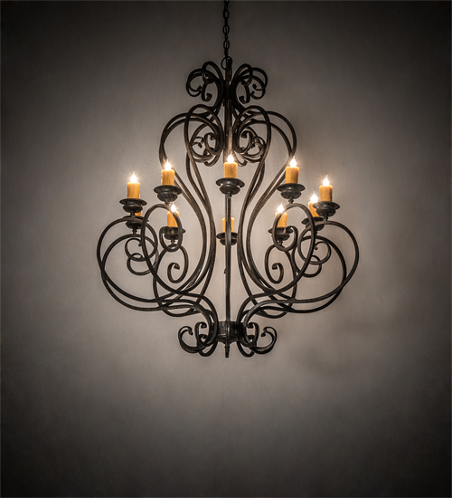  SCROLL FEATURES CRAFTED OF STEEL IN CHANDELIERS FAUX CANDLE SLEVES CANDLE BULB ON TOP