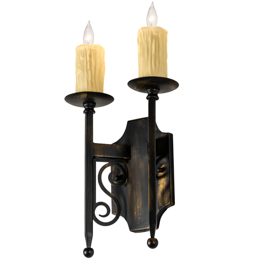  VICTORIAN GOTHIC SCROLL FEATURES CRAFTED OF STEEL FAUX CANDLE SLEVES CANDLE BULB ON TOP