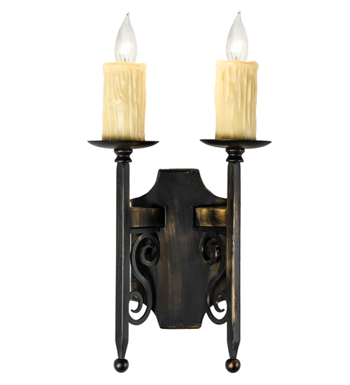  VICTORIAN GOTHIC SCROLL FEATURES CRAFTED OF STEEL FAUX CANDLE SLEVES CANDLE BULB ON TOP