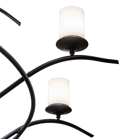  CONTEMPORARY SCROLL FEATURES CRAFTED OF STEEL FAUX CANDLE SLEVES CANDLE BULB ON TOP