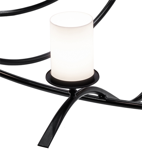  CONTEMPORARY SCROLL FEATURES CRAFTED OF STEEL FAUX CANDLE SLEVES CANDLE BULB ON TOP