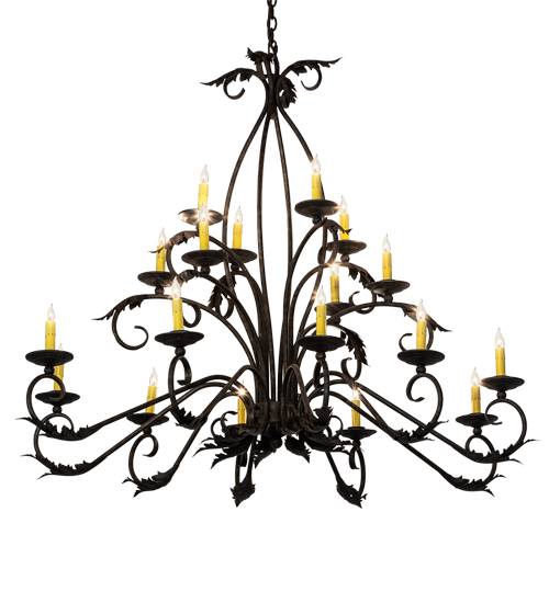  VICTORIAN SCROLL FEATURES CRAFTED OF STEEL FAUX CANDLE SLEVES CANDLE BULB ON TOP STAMPED/CAST METAL LEAF ROSETTE FLOWER ACCENT