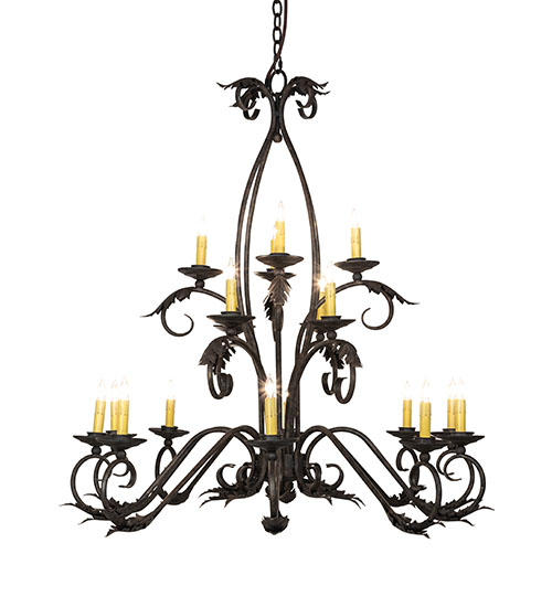  VICTORIAN SCROLL FEATURES CRAFTED OF STEEL FAUX CANDLE SLEVES CANDLE BULB ON TOP STAMPED/CAST METAL LEAF ROSETTE FLOWER ACCENT