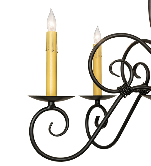  VICTORIAN SCROLL FEATURES CRAFTED OF STEEL FAUX CANDLE SLEVES CANDLE BULB ON TOP