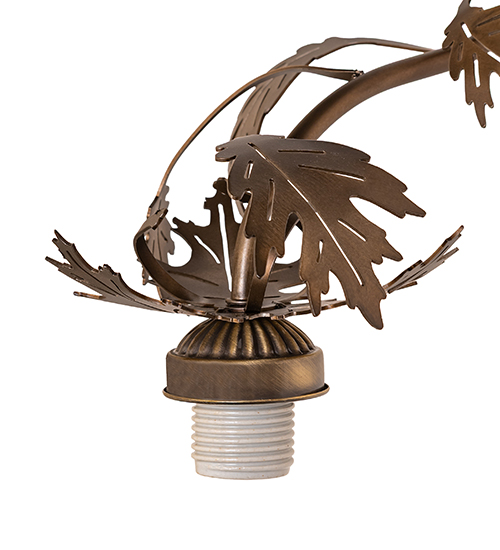  RUSTIC STAMPED/CAST METAL LEAF ROSETTE FLOWER ACCENT