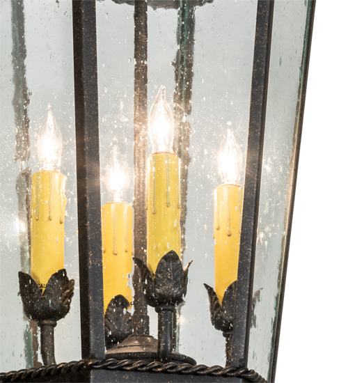  GOTHIC SCROLL FEATURES CRAFTED OF STEEL FAUX CANDLE SLEVES CANDLE BULB ON TOP