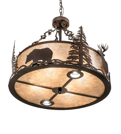  LODGE RUSTIC OR MOUNTIAN GREAT ROOM ANIMALS MICA DOWN LIGHTS SPOT LIGHT POINTING DOWN FOR FUNCTION